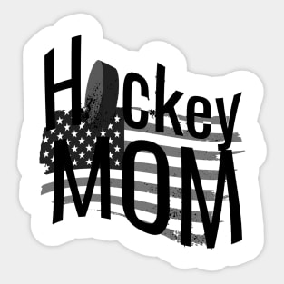 American Hockey Mom in Black and White Sticker